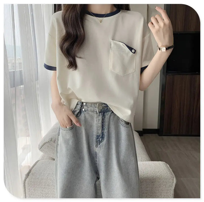 Harajuku Melting smiley – Summer New Fashion Versatile Niche Design Contrasting Color