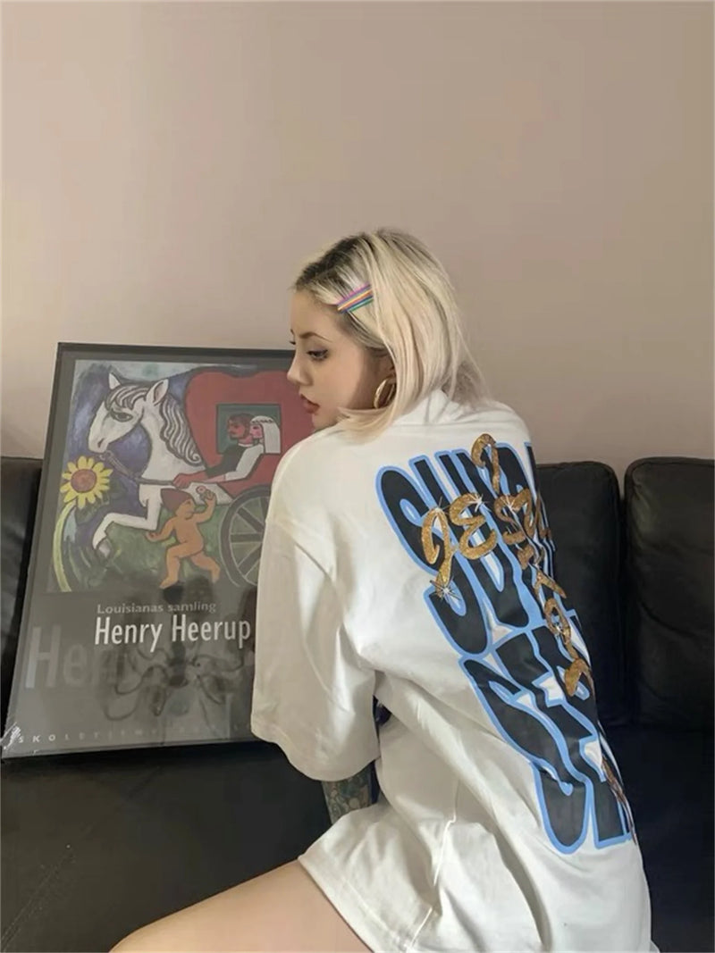 grunge streetwear top featuring summer kanye west chicago limited peripheral high street retro tops t shirt