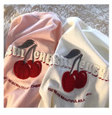Anime Graphic tee – Fashion Korean Brand Chic Flock Cherry Embroidery T Shirts K