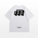 Skatercore Chrome print – Hip Hop Street Personality Letter Print Round Neck Short