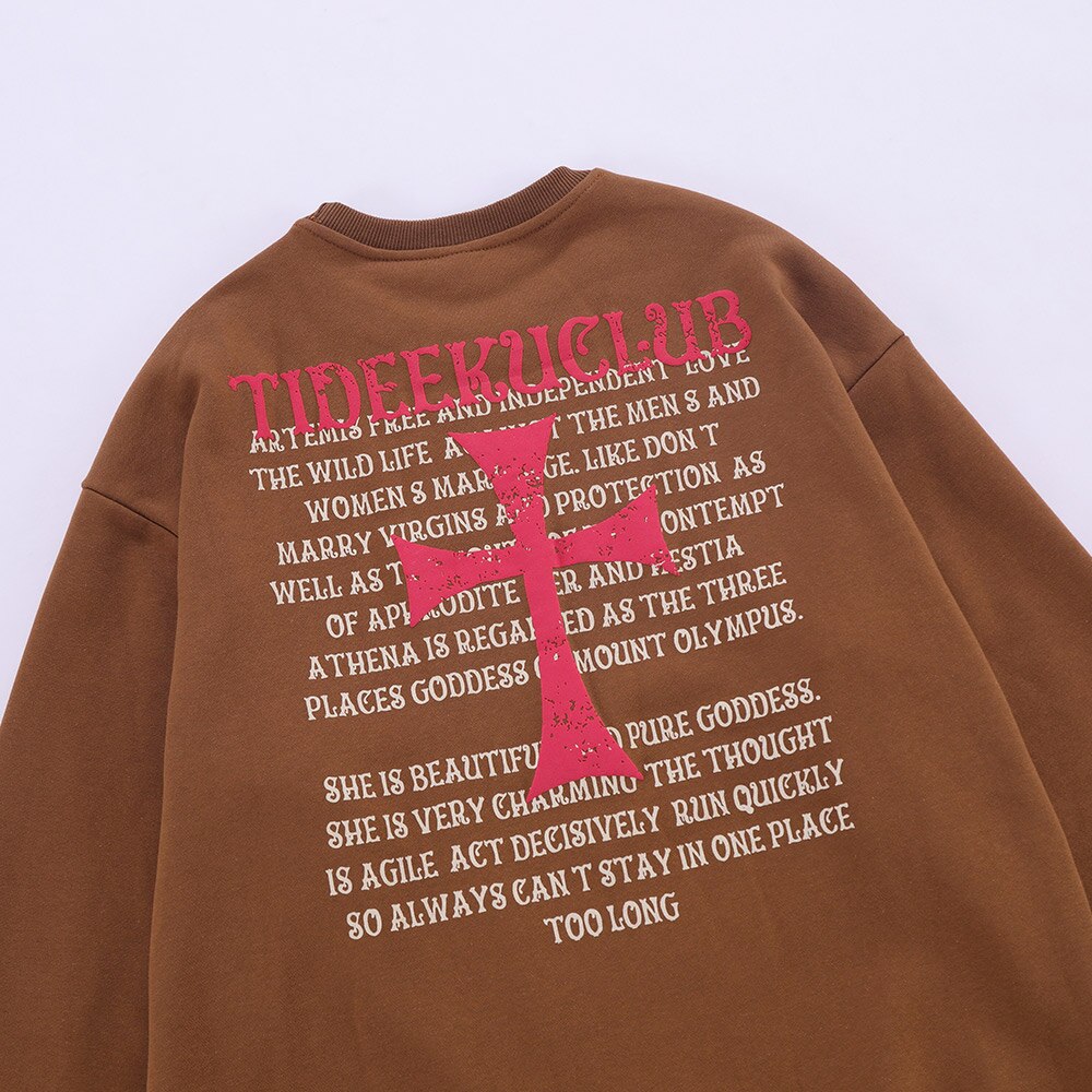 "Red Cross" Unisex Men Women Streetwear Graphic Sweatshirt Daulet Apparel