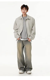leather varsity coat, fall fit essential - trendy urban streetwear fashion for men and women