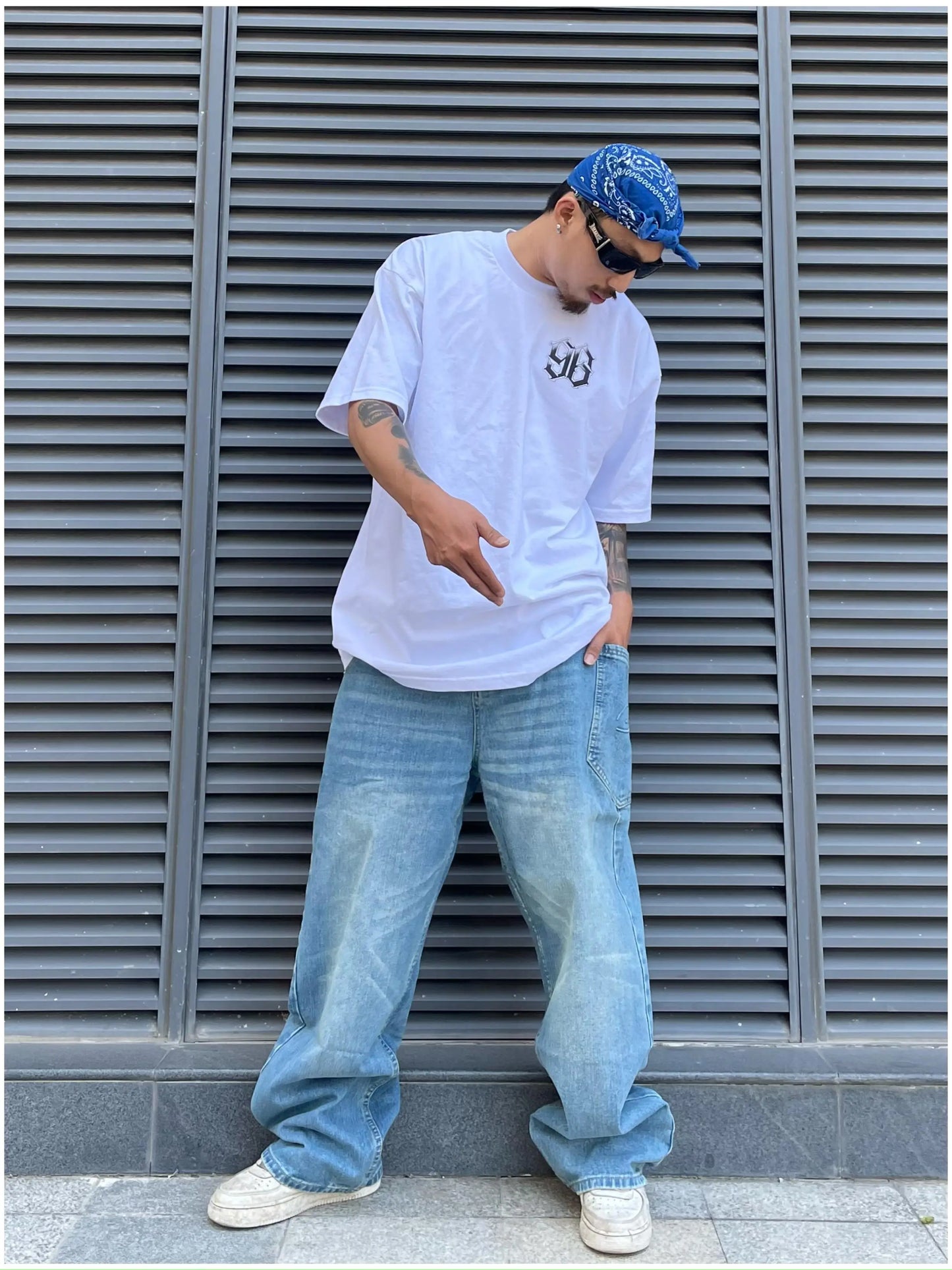 fashion loose streetwear denim jeans pants unisex casual side pocket wide legs jean trousers hip hop joggers mens baggy jeans unique joggers style 1770