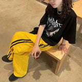 kpop vintage cargo casual harajuku pant women streetwear striped oversize baggy jogging sweatpants wide trousers school outfit unique joggers style 2256