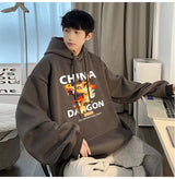 2024 New China Dragon Graphic Hoodies Men Hip Hop Streetwear Hoodie