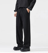 mens trend streetwear fashion loose casual plus size straight wide leg suit pant office man commute work pants trousers unique default style 2197