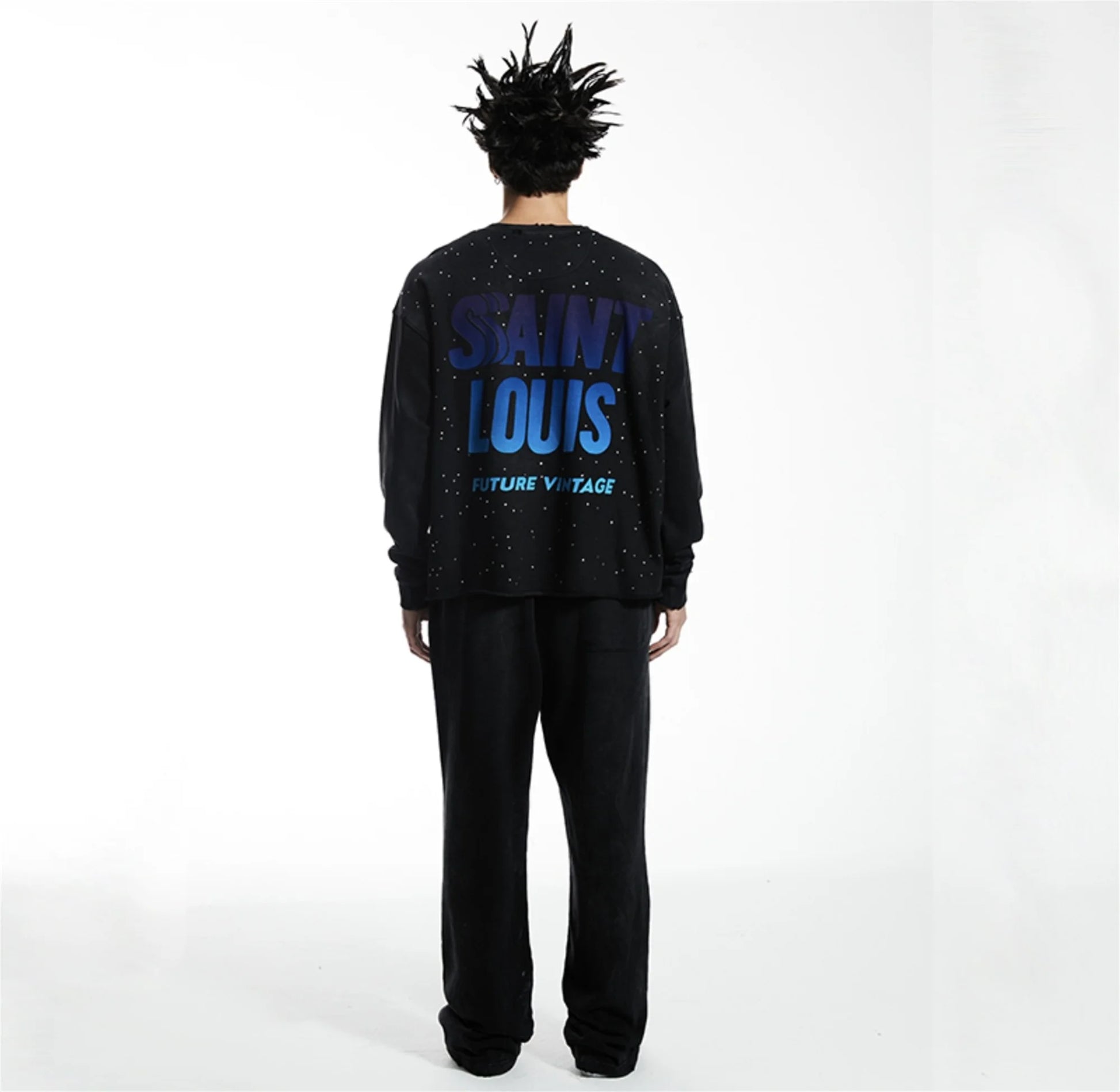 Black gothic hoodie with alternative heavy metal influence