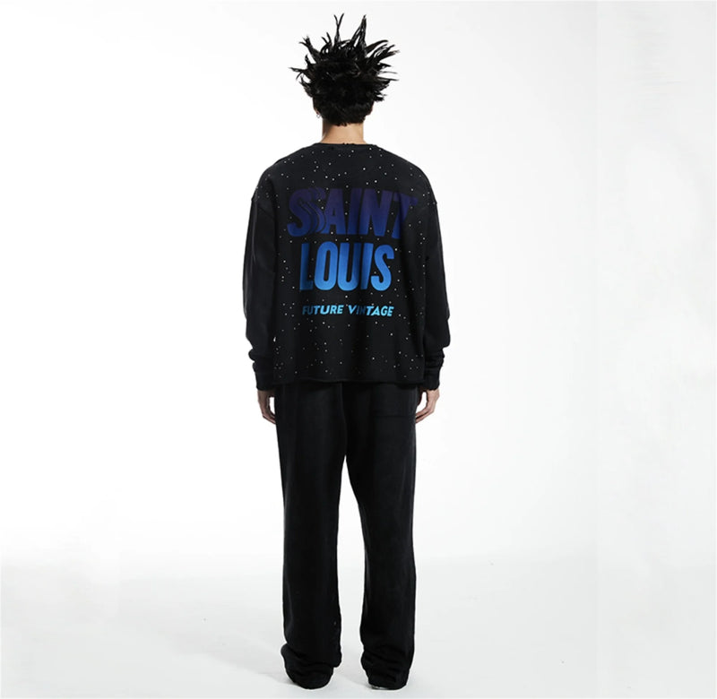 Black gothic hoodie with alternative heavy metal influence