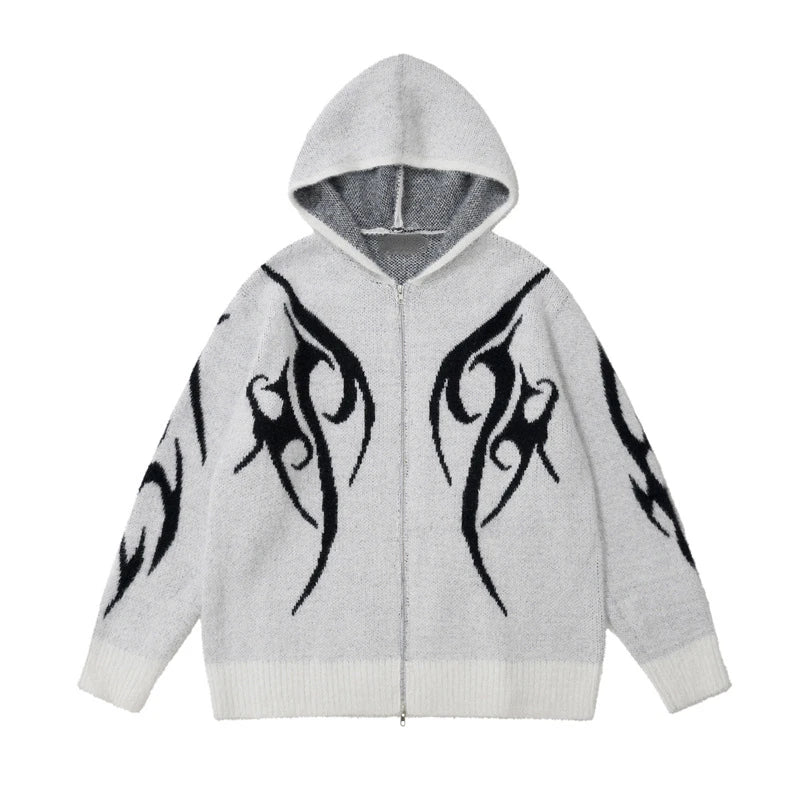 grunge pullover streetwear, modern knitwear, cozy fashion fit, stylish street outfit, modern aesthetic appeal