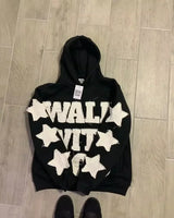 Street Y2K New Letter Patch Fleece Padded Warm Hoodie Women Harajuku C
