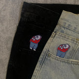 big boy denim y2k embroidery golf trap wang jeans men women streetwear baggy jeans pants leisure simple straight cargo trousers utility cargo pants
