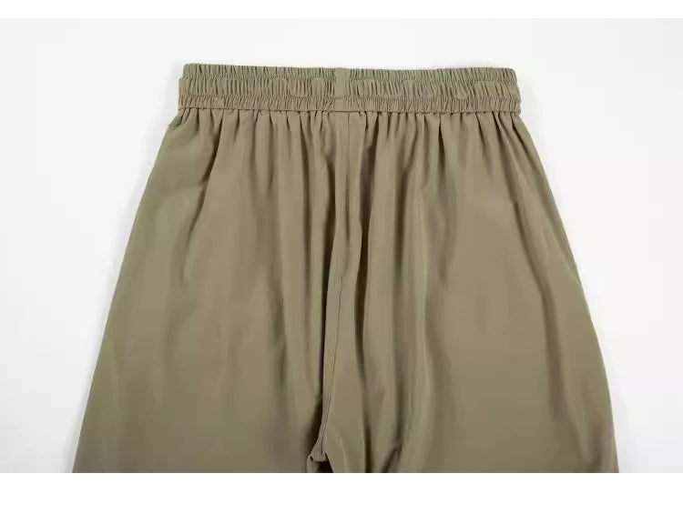 Ins Summer Outdoor Functional Casual Cargo Shorts Oversized Retro Casual Zipper Pockets Men and Women's Knee-length Sweatpants