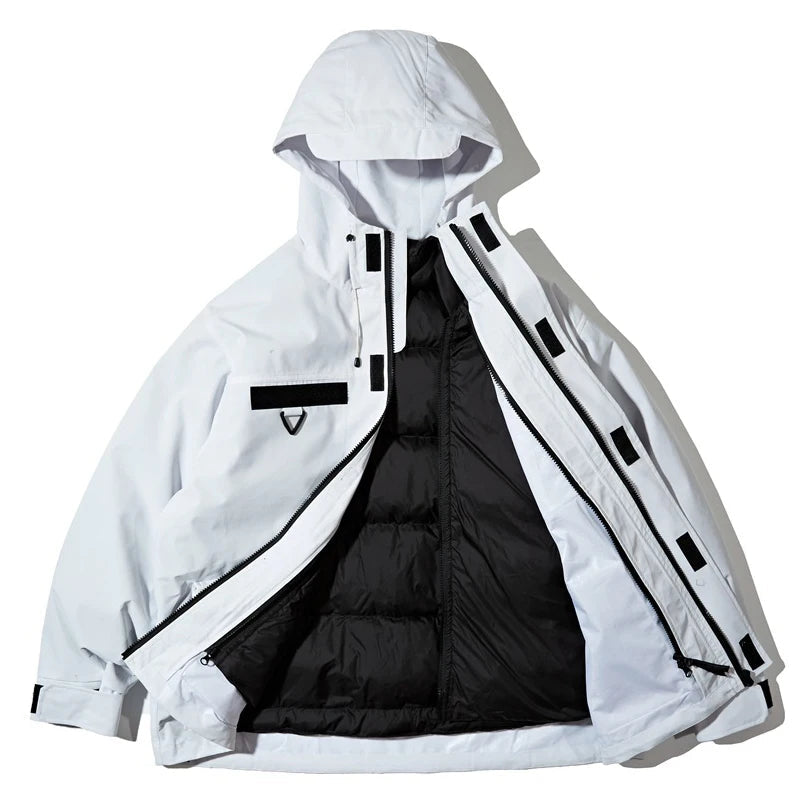 Men's Cargo Down Jackets Windbreaker 2023 Winter Outdoor 90% White Duck Down Jacket Warm Coat For Men Thick Outwear Streetwear