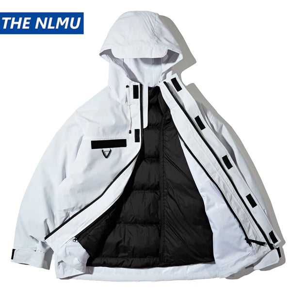 Men's Cargo Down Jackets Windbreaker 2023 Winter Outdoor 90% White Duck Down Jacket Warm Coat For Men Thick Outwear Streetwear