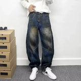 autumn hip hop graffiti painted baggy jeans mens y2l streetwear wide leg denim pants punk fashion distressed gradient jean urban skinny jeans