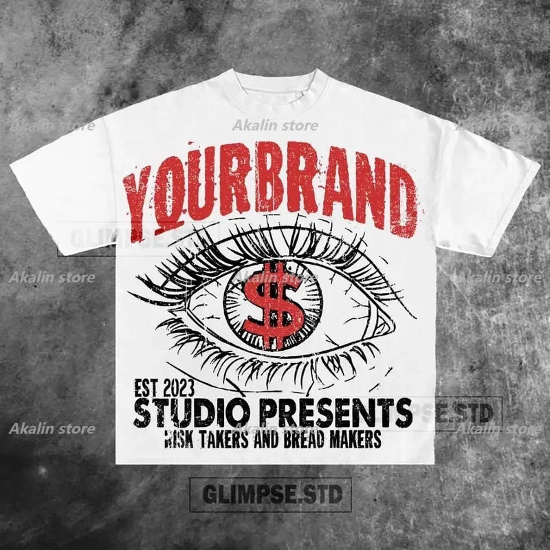 Skater Sticker Tee – Bold Flame Font Graphic Throwback Style