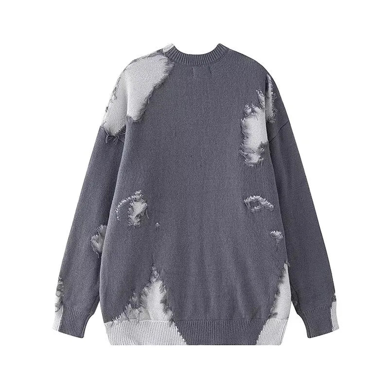 grunge fire sweater, streetwear drip, cozy knitwear for men, oversized grunge aesthetic winter top