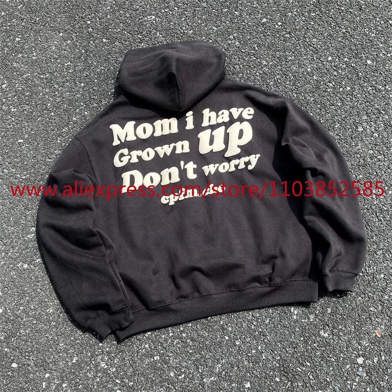 2024 Autumn Winter New American Heavy Duty Vintage Hoodie Long Sleeve