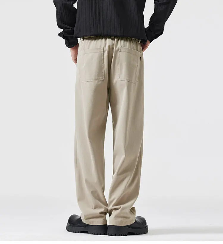 simple casual pants mens spring autumn loose fashion straight wide leg plus size pants cityboy streetwear trousers unique default style 2253