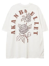 Harajuku Crying character – Floral Rose Graphic Printed Short Sleeve T Shirt For Men Hip