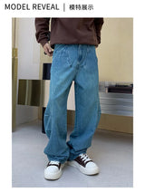 cityboy splice fashion brand jeans men streetwear hip hop vibe loose casual straight washed denim baggy jeans pant man trousers unique jeans style 2662