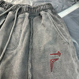 New 2024 Novelty High THUG CLUB Old Washed Rhine Stone Heavy Skateboard Street Cotton Casual Shorts Kanye Hip-hop Parkour #U46