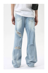 vintage ripped straight jeans blue baggy jeans trousers streetwear luxury loose casual distressed denim pants male y2k hombre unique jeans style 585