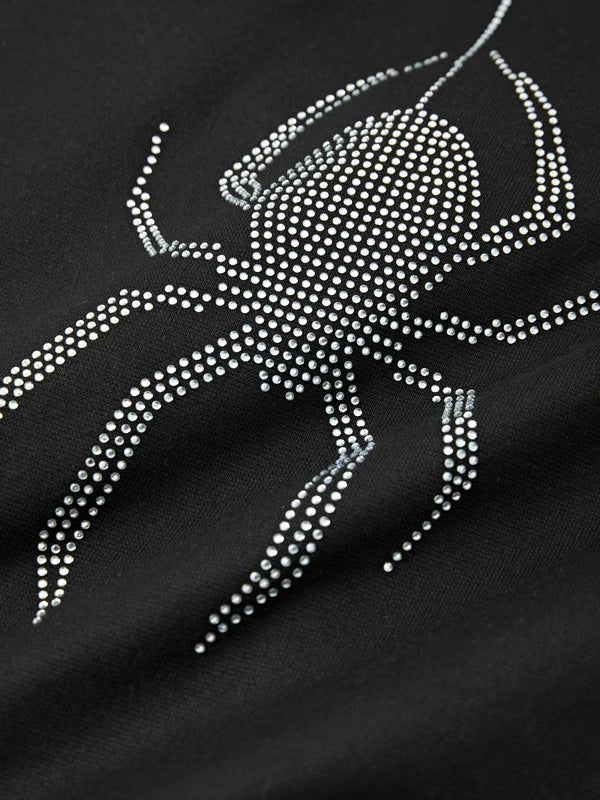 Dark Spider hot drilling Hoodie Pullover Sweatshirt Streetwear vintage Loose Hip Hop Punk