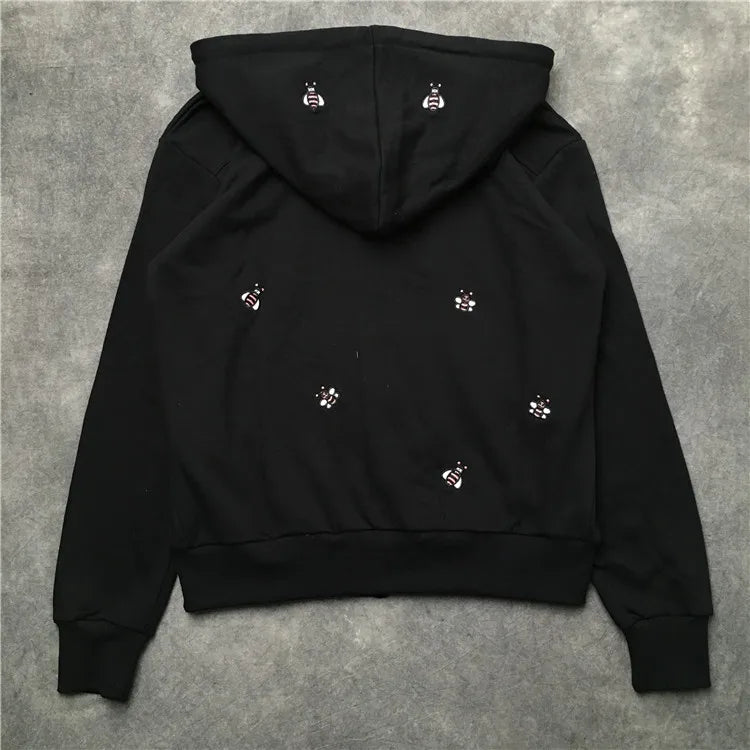 New Luxury Men Novelty Embroidery Bee Hoodies Hoody Hooded Sweatshirts