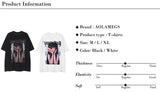 Cyberpunk Aesthetic print tee – Aolamegs Mens Oversized T Shirts Cartoon Cute Girl Graphics