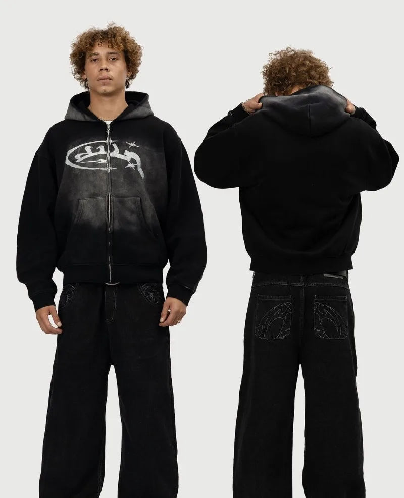 American High Street Fashion Brand Cartoon Letter Printed Oversized Ho