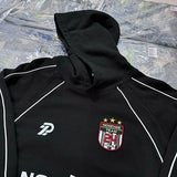 Color-blocked Y2K hoodie with anime-inspired design