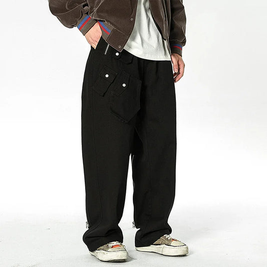 men streetwear fashion loose casual wide leg techwear cargo pants track trousers women harem trousers joggers sweatpants casual joggers