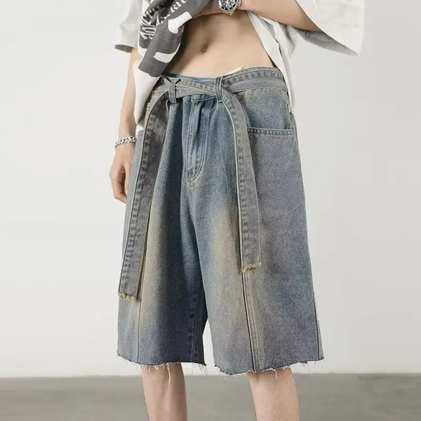 Mens Loose Baggy Denim Short Men Jeans Fashion Streetwear Hip Hop  Male Classic