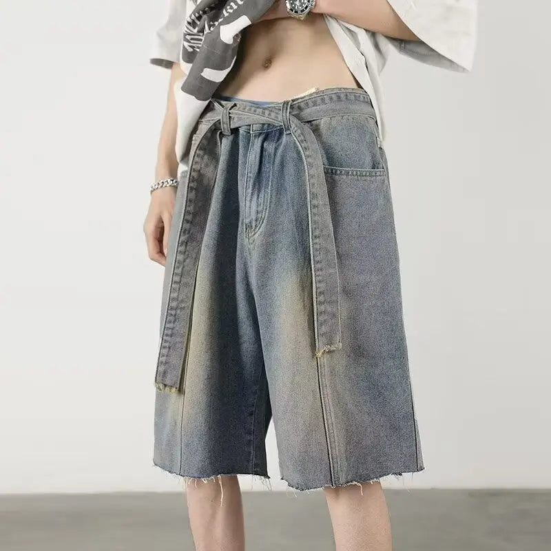 y2k Mens Loose Baggy Denim Short Men Jeans Fashion Streetwear Hip Hop  Male Classic Trend Korean Version  2024 Summer New
