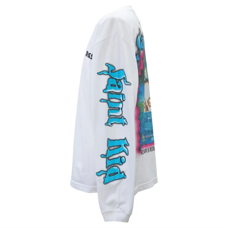 24ss Summer Vintage Retro High-Street Long Sleeve T-Shirt Sweatshirt Pullover Cotton