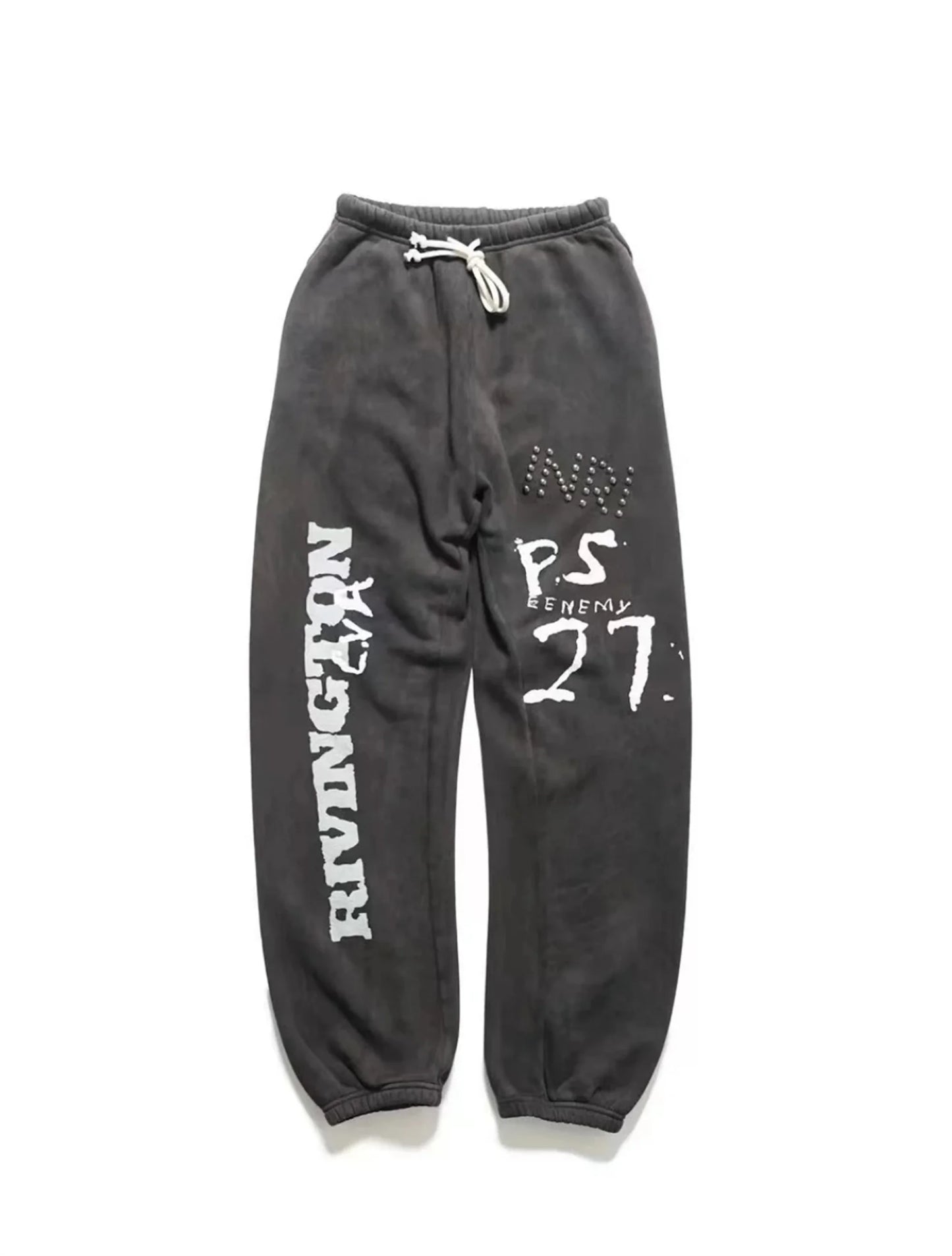 24ss rrr123 gymno high street heavyweight best quality cotton gradient washed distressed drawstring casual sport pants leggins unique default style 6166