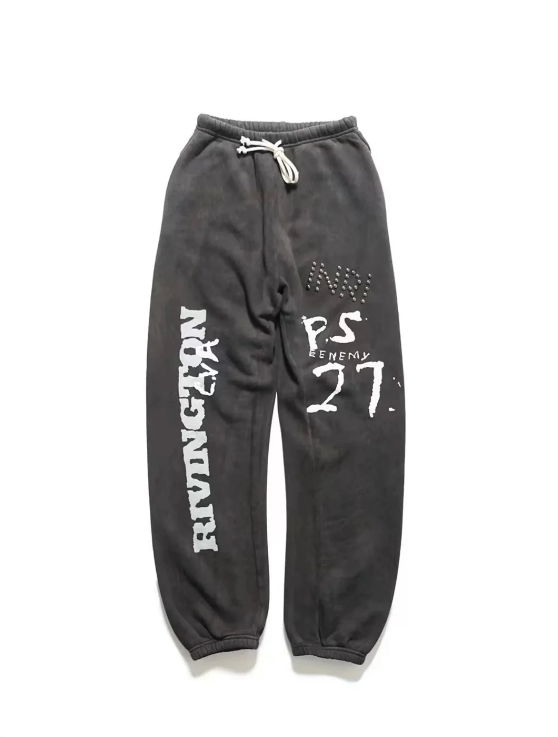 24ss rrr123 gymno high street heavyweight best quality cotton gradient washed distressed drawstring casual sport pants leggins unique default style 6166