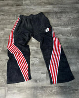 hip hop trendy brand streetwear high street retro striped baggy sweatpants men y2k harajuku drawstring wide leg casual trousers unique joggers style 2683