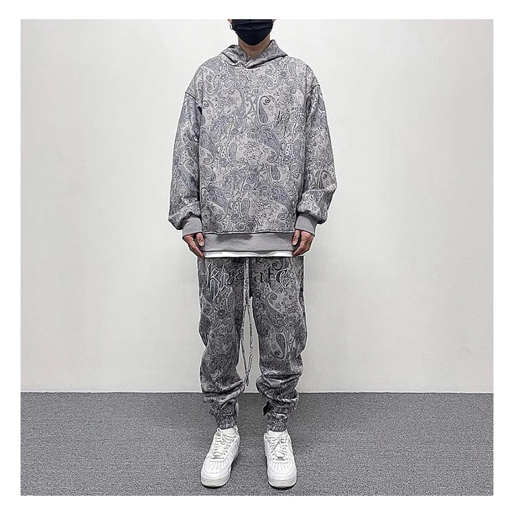 hip hop loose fit elastic waist pants fashion paisy ankle pants mens casual letter embroidery drewstring sportwear pants joggers unique joggers style 3519