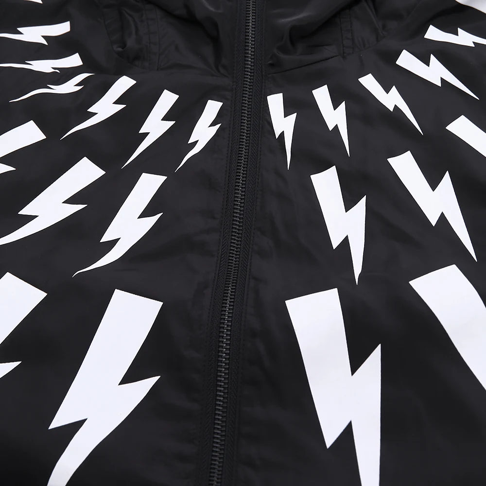 New luxury Men 2023 Classic Neil Thunderbolt Zipper Windbreak Windproof Parka Jackets With Hoody Outdoor Wear Thin #426