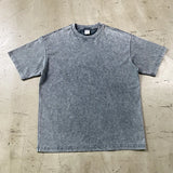 2024 Wax Dyed Vintage Tshirts Distressed Washing Edge Grinding cotton Tshirt for Mens European and American Short Sleeves Tees
