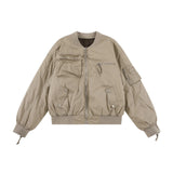 New 2024 khaki Men Rib Sleeve Fashion High Couple Baseball Coats & Jackets Abstract Coat Motor Pilot Winter Warm #747 2 stree - variant style 01e516 for streetwear fashion