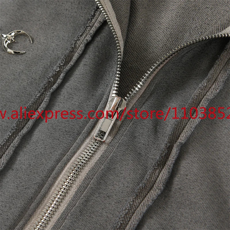 2024 Autumn Winter Vintage Heavy Weight Washed Hooded Long Sleeved Swe