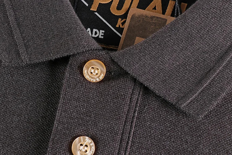 Gothic Vintage print – Summer Mens Polo Shirt Cotton Lapel T Shirt Retro Loose Soli