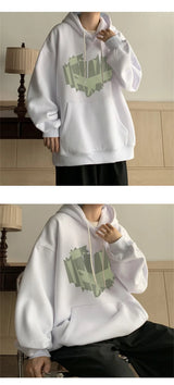 Autumn New Love Graphic Print Hoody Sweatshirts Man Hip Hop Oversized