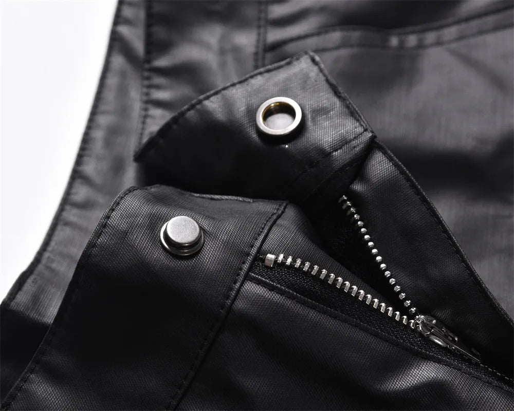 men japanese streetwear fashion vintage hip hop punk gothic cleanfit black coated flare pant man trousers unique default style 1380