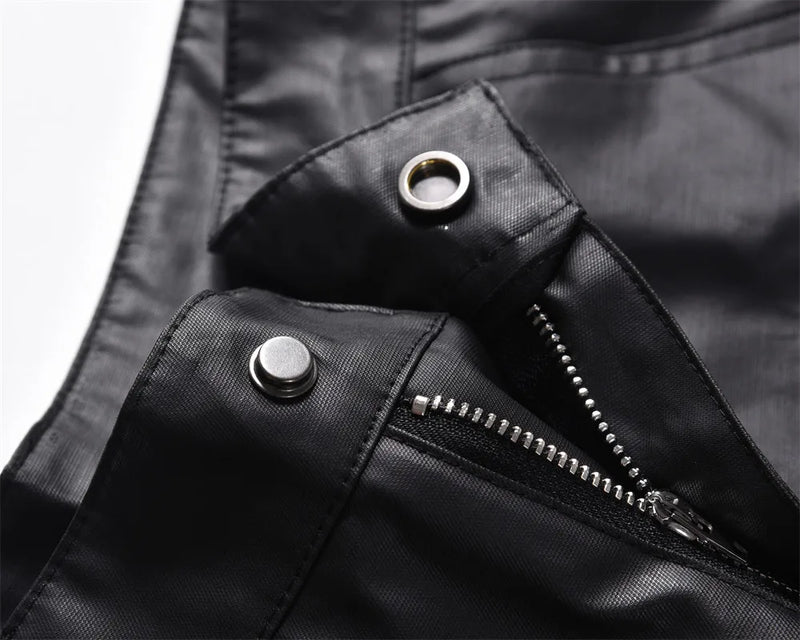 men japanese streetwear fashion vintage hip hop punk gothic cleanfit black coated flare pant man trousers unique default style 1380
