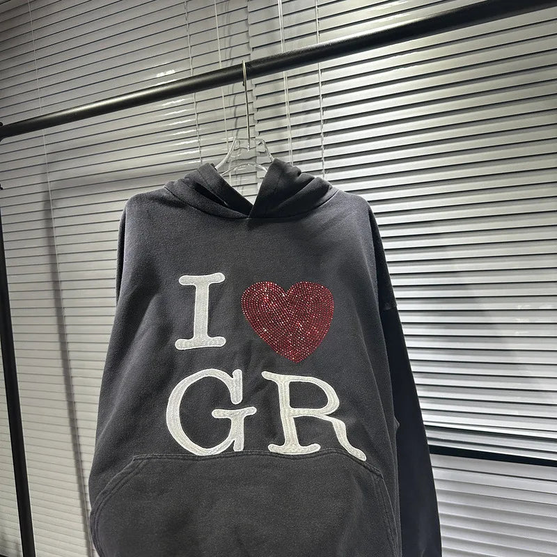 New Luxury 2023 From Rhinestones Pullover Hoodies Hoody Hooded Sweatsh