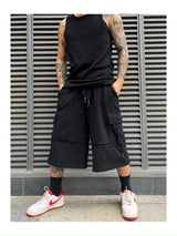 men casual sweatpant elastic waist streetwear track drawstring capris pants new fashion loose trousers hip hop baggy joggers unique joggers style 3467